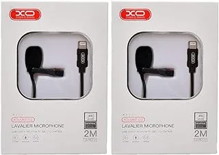 XO MKF03 Lavalier Microphone And Lightning Interface 2M Set Of 2 Pieces - Black