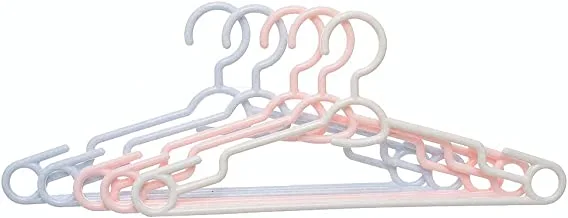 Generic Plastic flexible sturdy clothes hangers set perfect for standard daily use set of 5 pieces - multi color