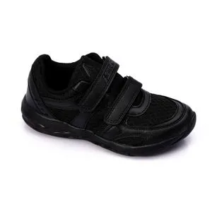 Activ Boys Double Velcro Round Toecap Black Sneakers