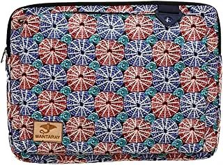 Generic MANTARAY Leather Laptop Sleeve With Circle Design And Zipper Pocket For Laptop 14./15.6 Inch - Multi Color