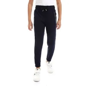 Caesar Boys Elastic Waist Sweatpants With Tape And Side Zippers