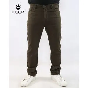 Chertex Men Regular Gabardine Pants - Olive