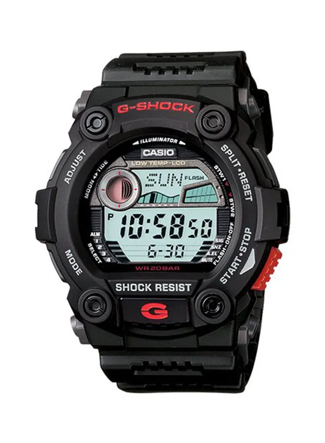 G-SHOCK Men's Round Shape Rubber Strap Digital Wrist Watch 50 mm - Black - G-7900-1DR