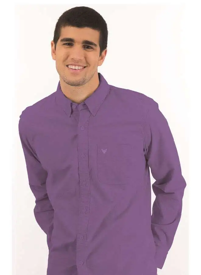 Coup Coup Basic Shirt For Men - Regular Fit - Purple