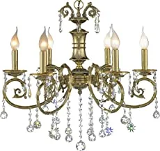 Kandil 70105473 six arms chandelier with highest standards of safety and durability in electrical and mechanical components - golden