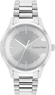 Calvin Klein Watch Unisex, Quartz Movement, Analog Display, Silver Steel Strap-25200036