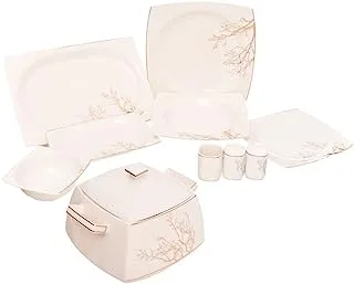 Rosa FM 8968 606018 Fuji T.Shape Porcelain Dinner Set, 60 Pieces With Durable Material For Home