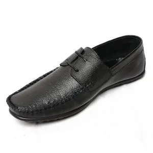 Roadwalker ARL222-Genuine Leather Stitch Detail Slip On Shoes For Men-black-41