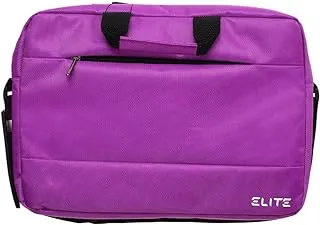 Elite fabric laptop pocket sleeve with shoulder strap and zipper pocket for laptop 15.6 inch - dark puple