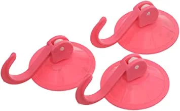 Generic Plastic Hooks Wall Mounted With Classic Circle Design And Self Adhesive Set Of 3 Pieces - Pink