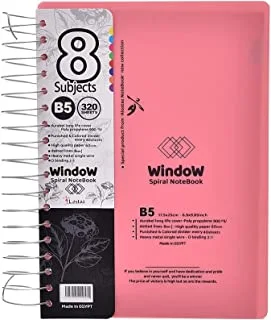 Alostaz widow b5 high quality spiral notebook 8 subject 320 sheets - multi color