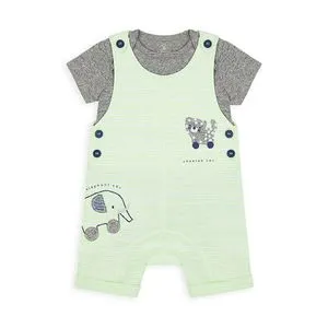 Mothercare Striped Bibshorts And Bodysuit Set