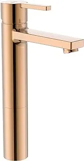 Roca single lever basin mixer high neck naia rose gold