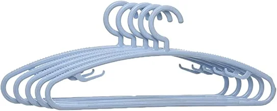 Generic Plastic flexible sturdy clothes hangers set perfect for standard daily use 43 cm set of 5 pieces - baby blue