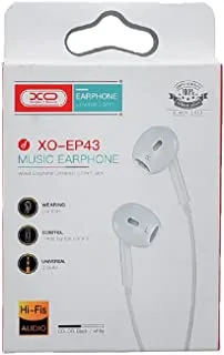 Xo xo-ep43 wired music earphones with three button and bulid in microphone 3.5mm set of 2 pieces - white Headphones Headset