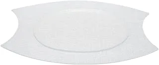 Sega High Quality Glass Serving Plate, 47.5 * 30cm - White Spin