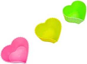 Generic Plastic deep bowl with heart design for kitchen set of 3 pieces - multi color