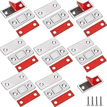 مغناطيس الباب Jiayi 8 عبوات من مادة لاصقة رفيعة للغاية للخزانة تلتقط درج مغناطيس من الفولاذ المقاوم للصدأ مزلاج من الفولاذ المقاوم للصدأ لانزلاق الباب نافذة أقرب للمطبخ إغلاق الباب المغناطيسي باب خزانة الملابس
