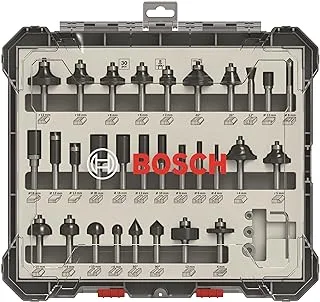 Bosch Professional 30 pcs. Mixed Router Bit Set (for Wood, Ø 8 mm Shank, Accessory Router)