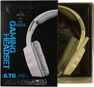 Headphone _ SADES . A70 _ Gaming _ White _ USB _ Vib _ Software _ RGB _ 7 . 1