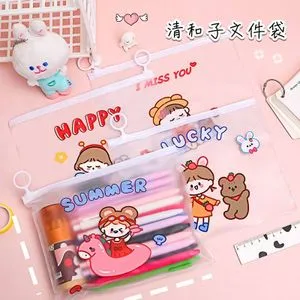 2 Cute Transparent Multi-functional PVC Zipper Bag