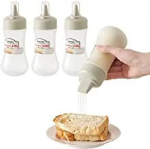 4Pcs 5-hole Sauce Squeeze Bottles with Lid，11.8oz/350ml Plastic Condiment Bottles for Ketchup Peanut Butter Ketchup Salad Dressing Mustard (2.8