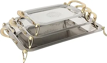 A set of stainless steel trays, 3 s, with a leg, code 708 Kitchnova