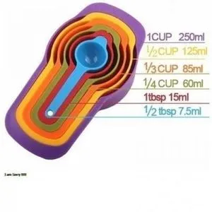 ملاعق قياس من 7.5 مل حتى 1 كوب - 6 قطع