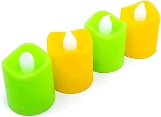 Generic LED Electronic Flameless Candles Set Of 4 Pieces -Yellow Green