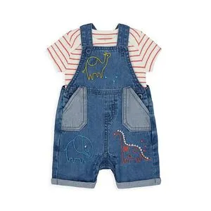 Mothercare Dino Dungarees And Bodysuit Set