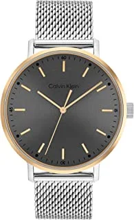 Calvin Klein Watch for Men, Quartz Movement, Analog Display, Silver Steel Strap-25200047