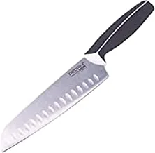 Generic Stainless steal knife with silicon handle for kitchen - silver black