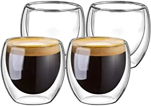 DomoWin Glass Cups (Set of 4,80ml)