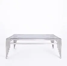 Kandil 30103068 chrome stainless steel rectangle table with 2 layers 120 * 60cm - silver