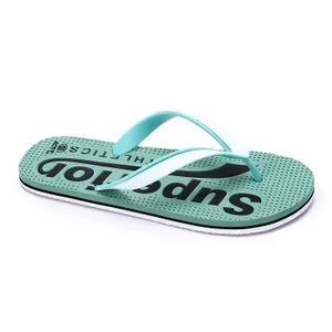 Activ Ribbed Thong Slippers - White & Mint Green