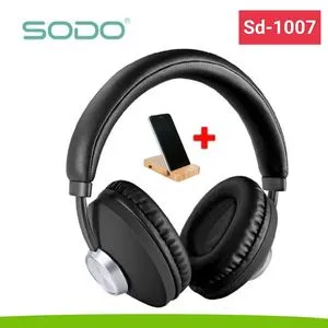 SODO SD- 1007 سماعة رأس لاسلكية - أسود + حامل موبايل مجاني