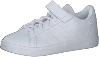 حذاء رياضي Adidas Grand Court مرن برباط وحزام علوي للأطفال للجنسين