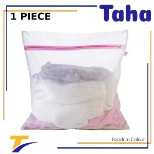 Taha Offer Mesh Laundry Bags With Zip Lock 1 Piece White