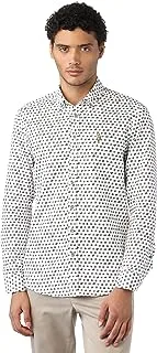 U.S. Polo Assn. Men Cotton-Regular-Full Sleeves-Dotted Shirt