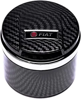 Generic Carbon car ashtray with lid easy clean up with ceramic liner car cup and blue led - fiat