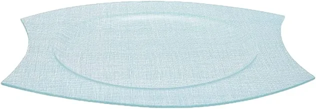 Sega high quality glass serving plate, 38.5 * 25cm - turquoise spin