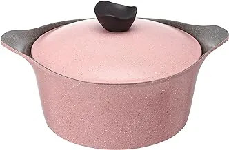 Neoflam ek-ad-c26 aeni granite cooking pot, 26 cm - pink marble