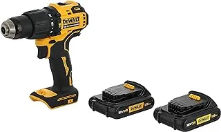 DEWALT 18 V Ultra Compact Hammer Drill Driver، Brushless، 65N.M، 2x1.5 AH B battery، Charger، T-Stak Box (DCD709S2T)