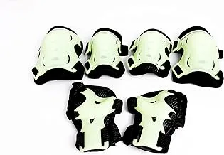 Glow in dark skating protective set of 6 pcs - black