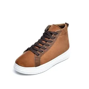 Desert Basic Lace-up Suede Leather Half Boot Sneakers For Men - Brown