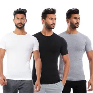 Cottonil Bundle Of Three Round Neck Men Undershirts