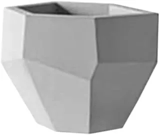 Shaheen Farouk Designs Polyster Stone Decorative Planter Pot For Offices, Home Decore and Garden, (H30*D50) - Gray