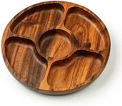 طبق سناكس خشب سرسوع/HayahWood Divided Wooden Plate