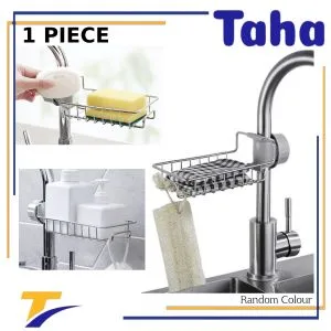 Taha Offer Faucet Sponge Holder For Kitchen Sink Organizer Stainless 1 Piece