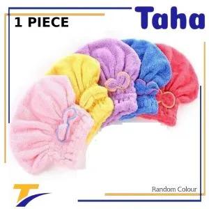 Taha Offer Fast Drying Hair Towel Bonnet In The Shape Of A Bow 1 Piece